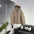 Moncler Beige Graphic Hooded Puffer Jacket