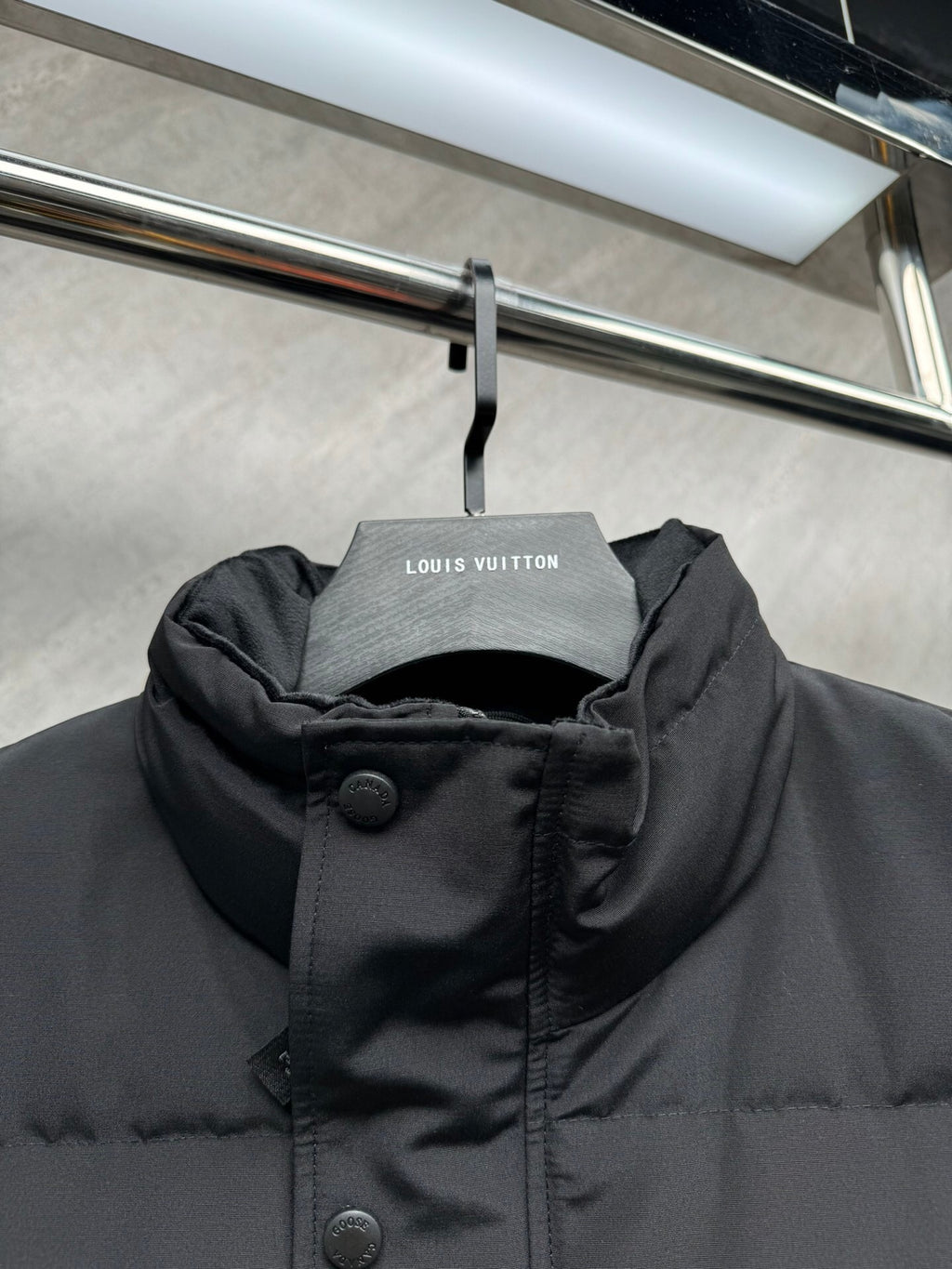 Canada Goose Puffer Vest in Black with Stand Collar and Tonal Logo