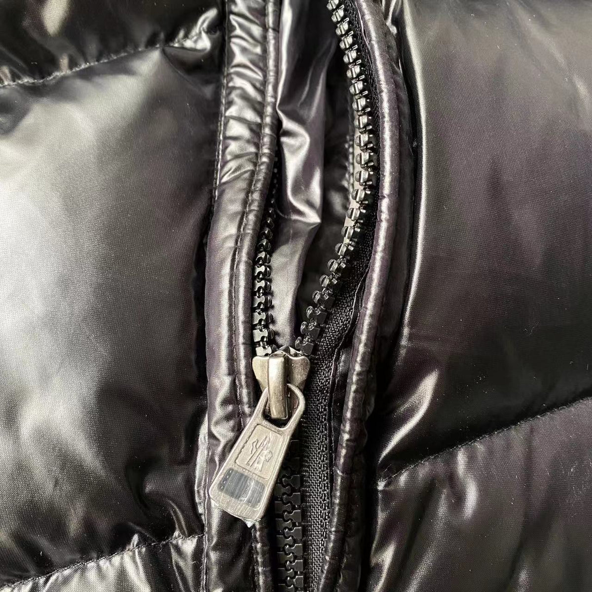 Moncler Black Glossy Hooded Puffer Jacket