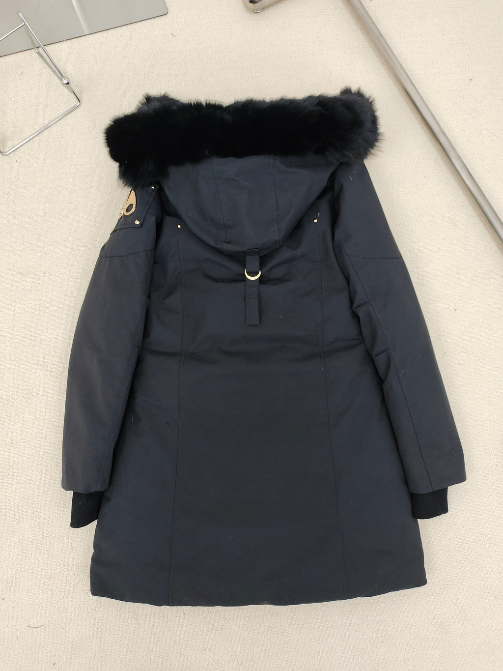 Moose Knuckles Charcoal Black-Trim Hooded Parka