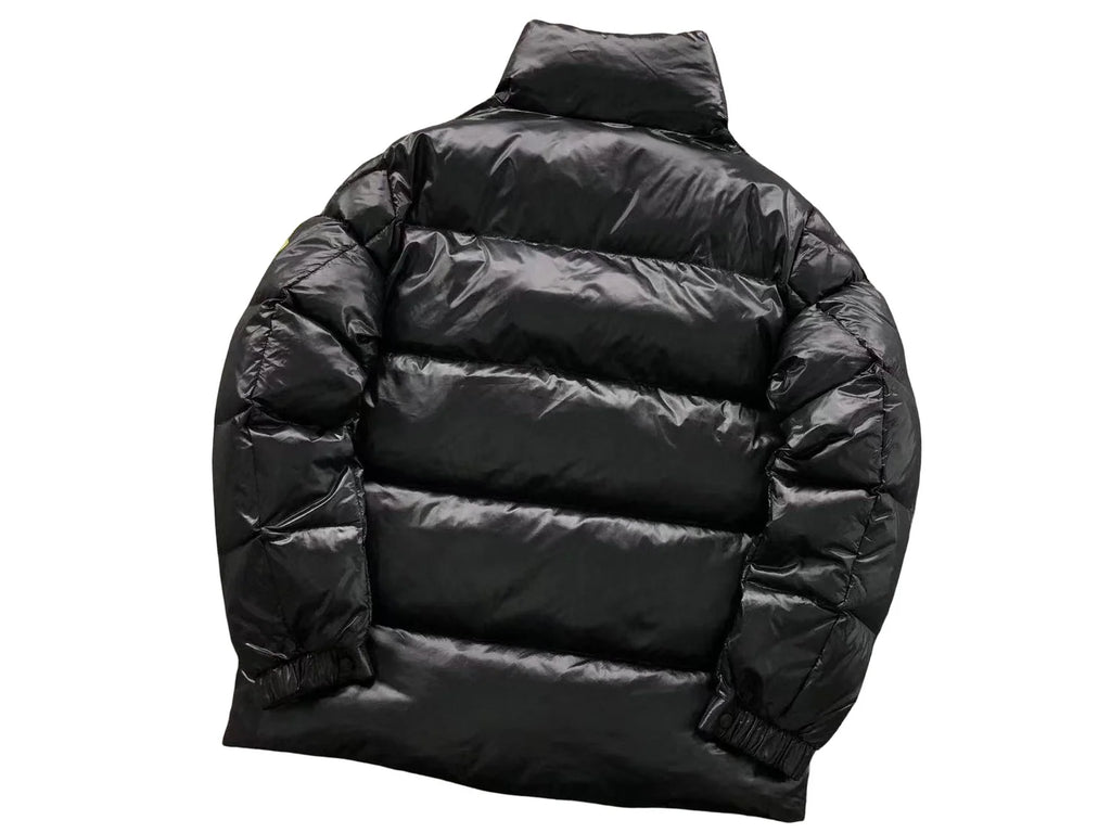 Moncler Black Glossy Stand-Collar Puffer Jacket
