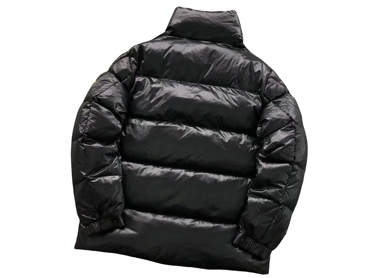 Moncler Black Glossy Stand-Collar Puffer Jacket