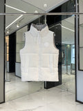 Canada Goose Puffer Vest in White with Stand Collar and Tonal Logo