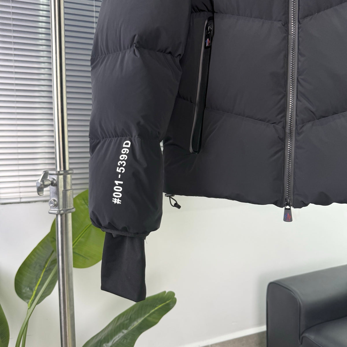 Moncler Black Graphic Hooded Puffer Jacket