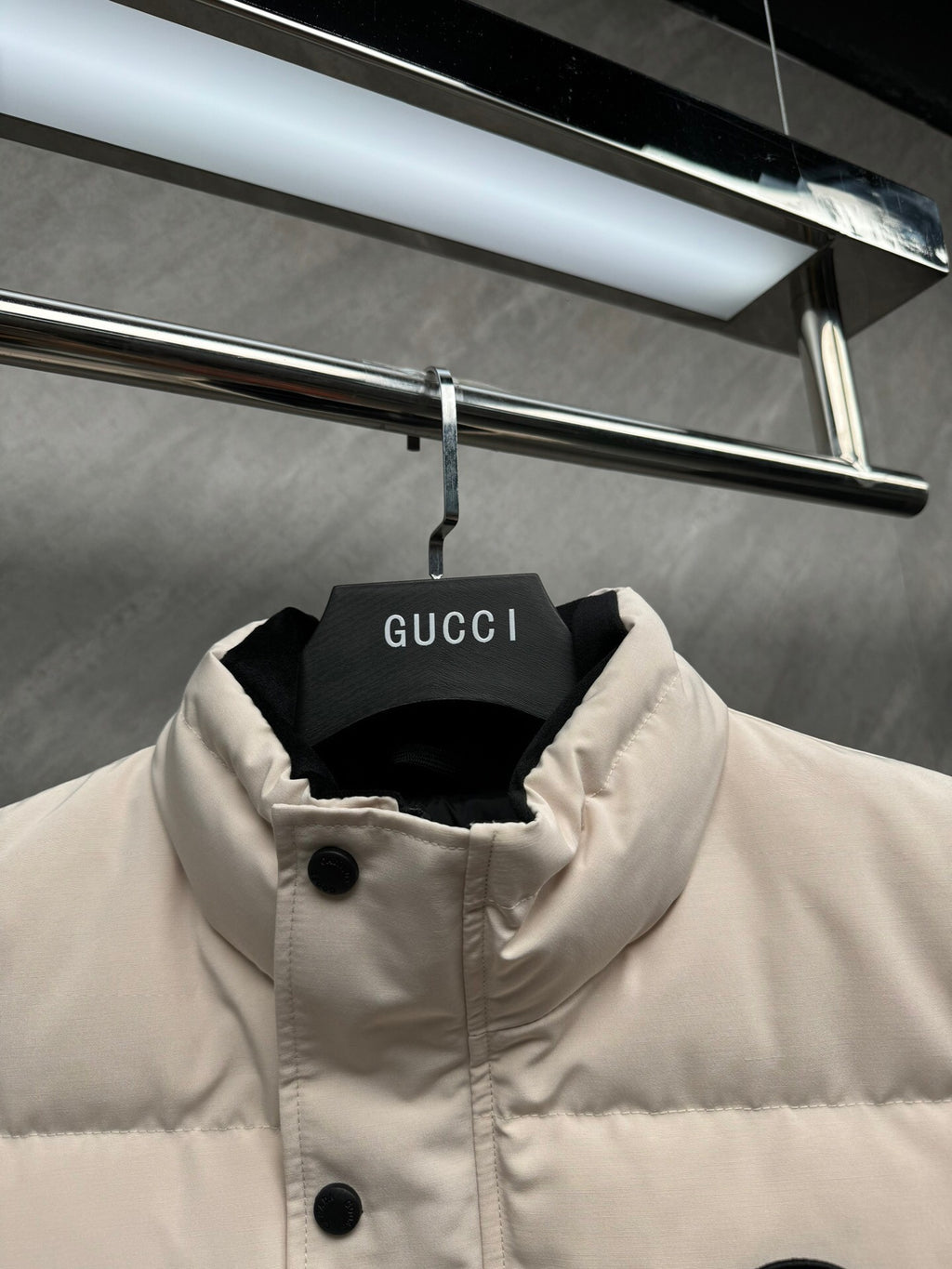 Canada Goose Puffer Vest in Off-White with Stand Collar