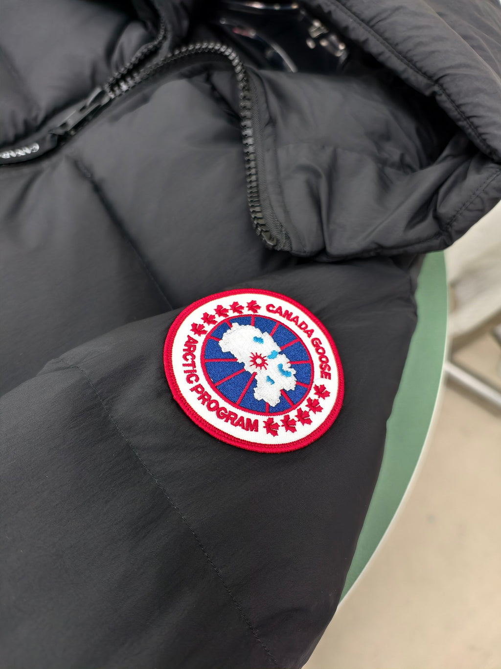 Canada Goose Hooded Puffer Jacket in Black with Matte Finish