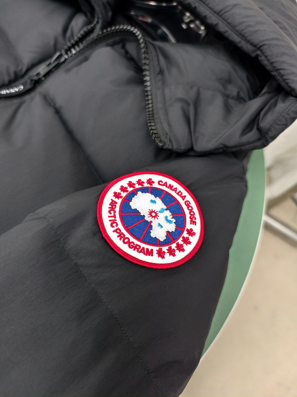 Canada Goose Hooded Puffer Jacket in Black with Matte Finish