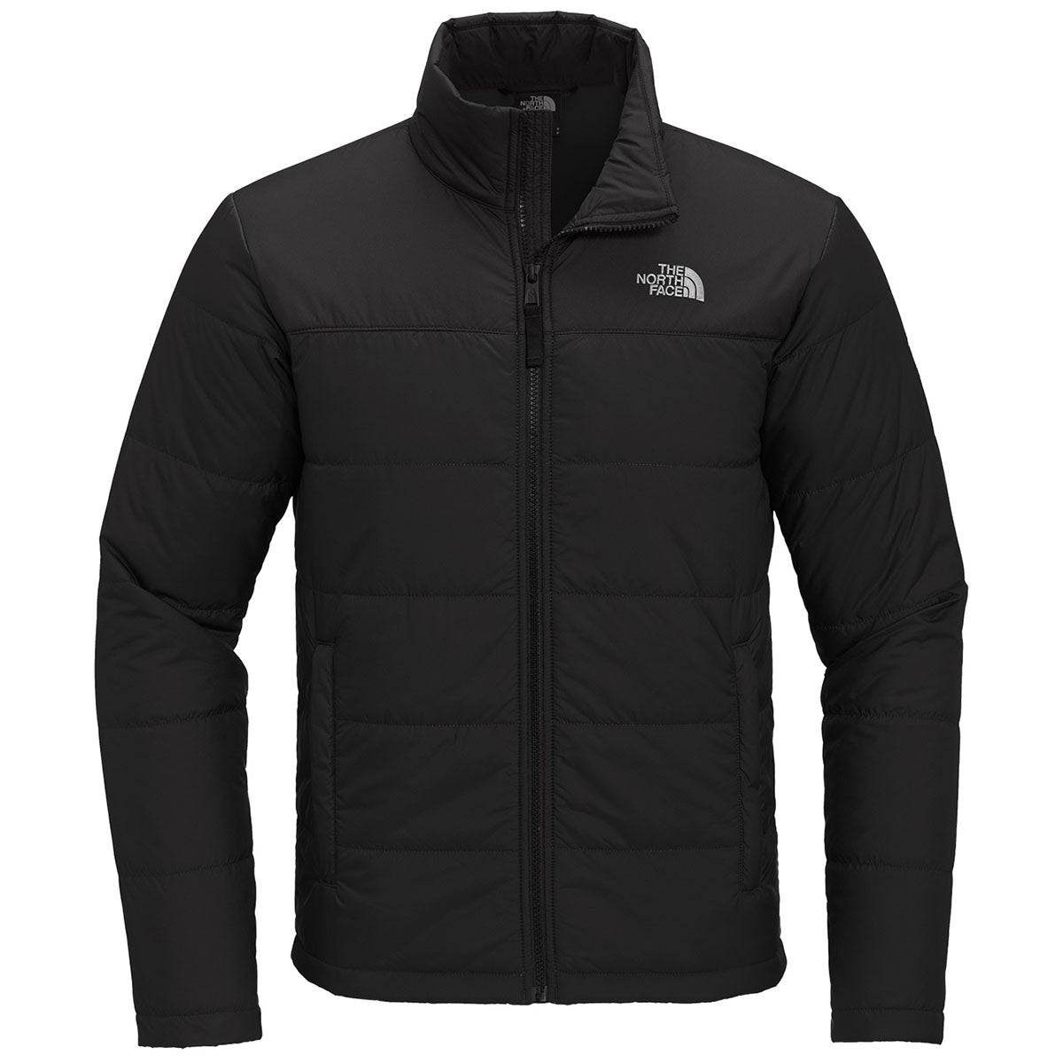 The North Face Black Horizontal-Quilted Stand-Collar Jacket