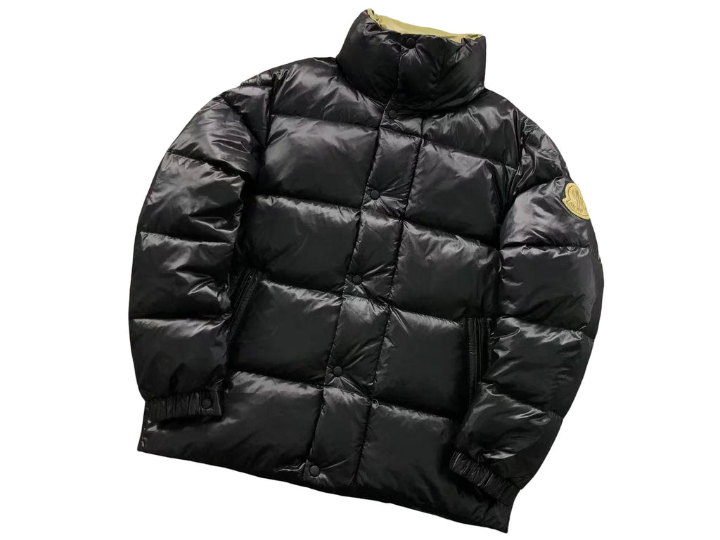 Moncler Black Glossy Stand-Collar Puffer Jacket
