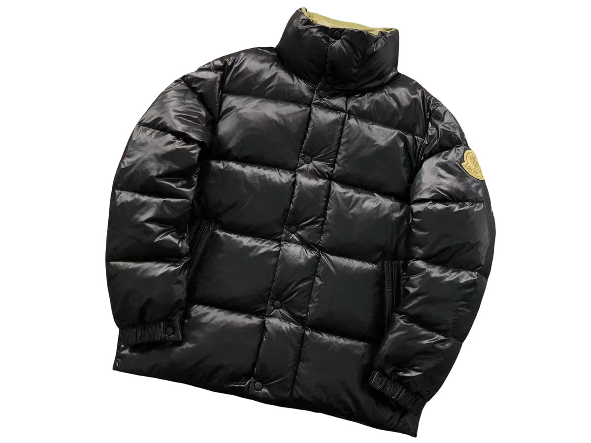 Moncler Black Glossy Stand-Collar Puffer Jacket
