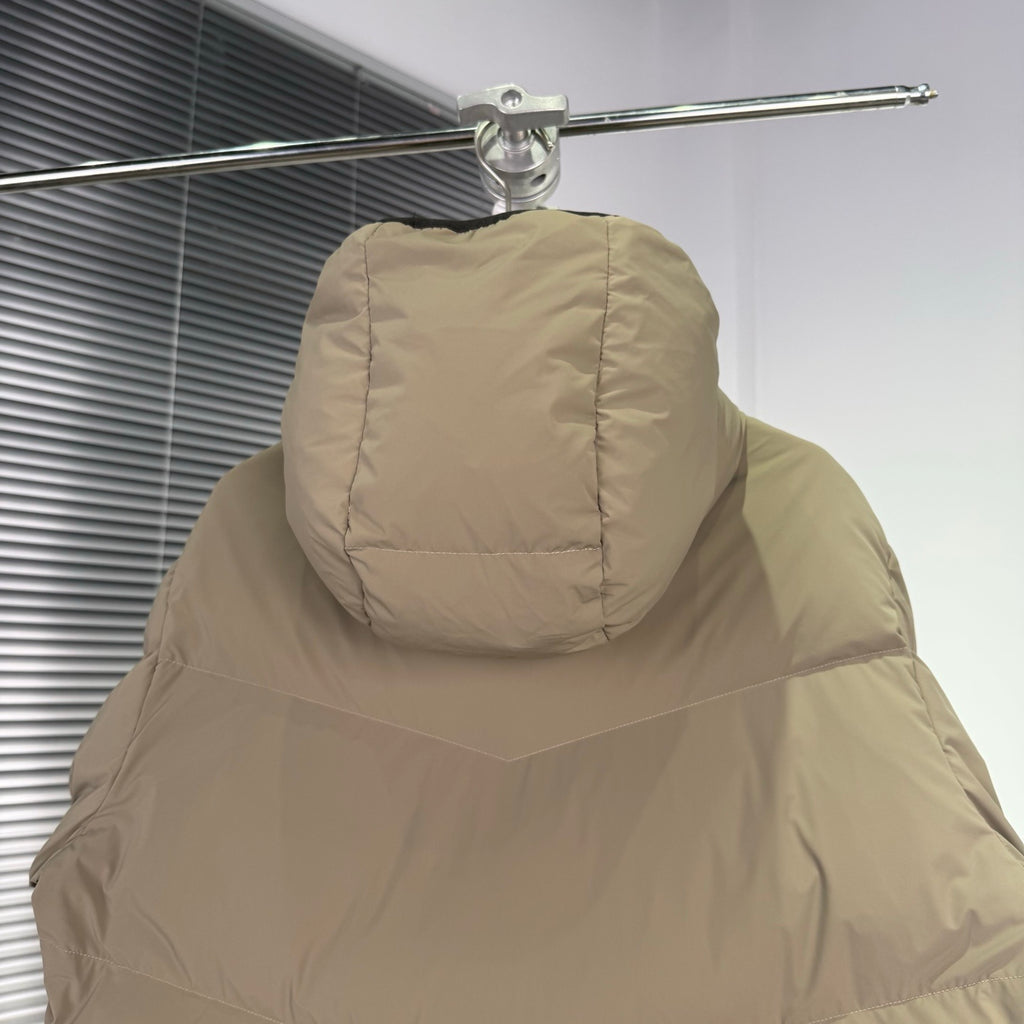 Moncler Beige Graphic Hooded Puffer Jacket