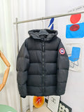 Canada Goose Hooded Puffer Jacket in Black with Matte Finish
