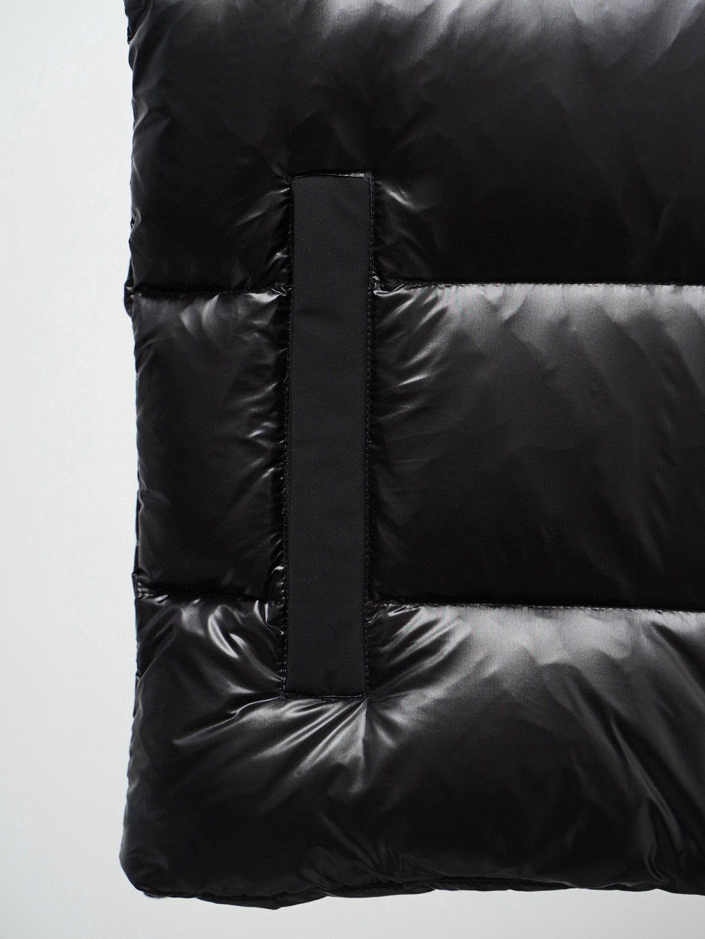Moose Knuckles Puffer Vest in Black with Mixed-Finish Panels