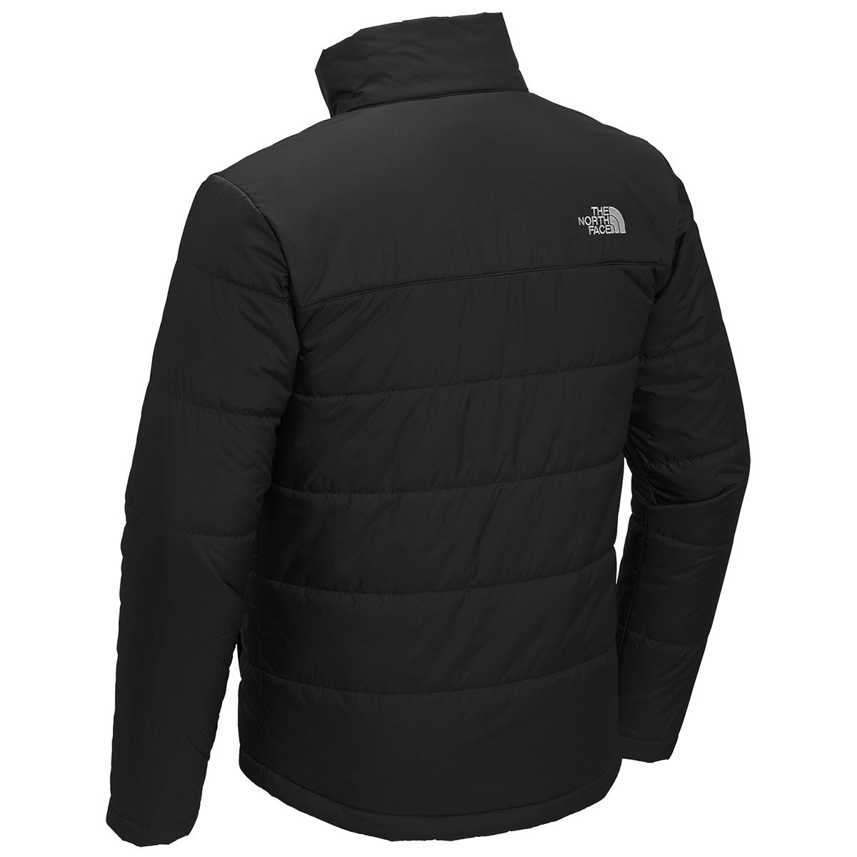 The North Face Black Horizontal-Quilted Stand-Collar Jacket