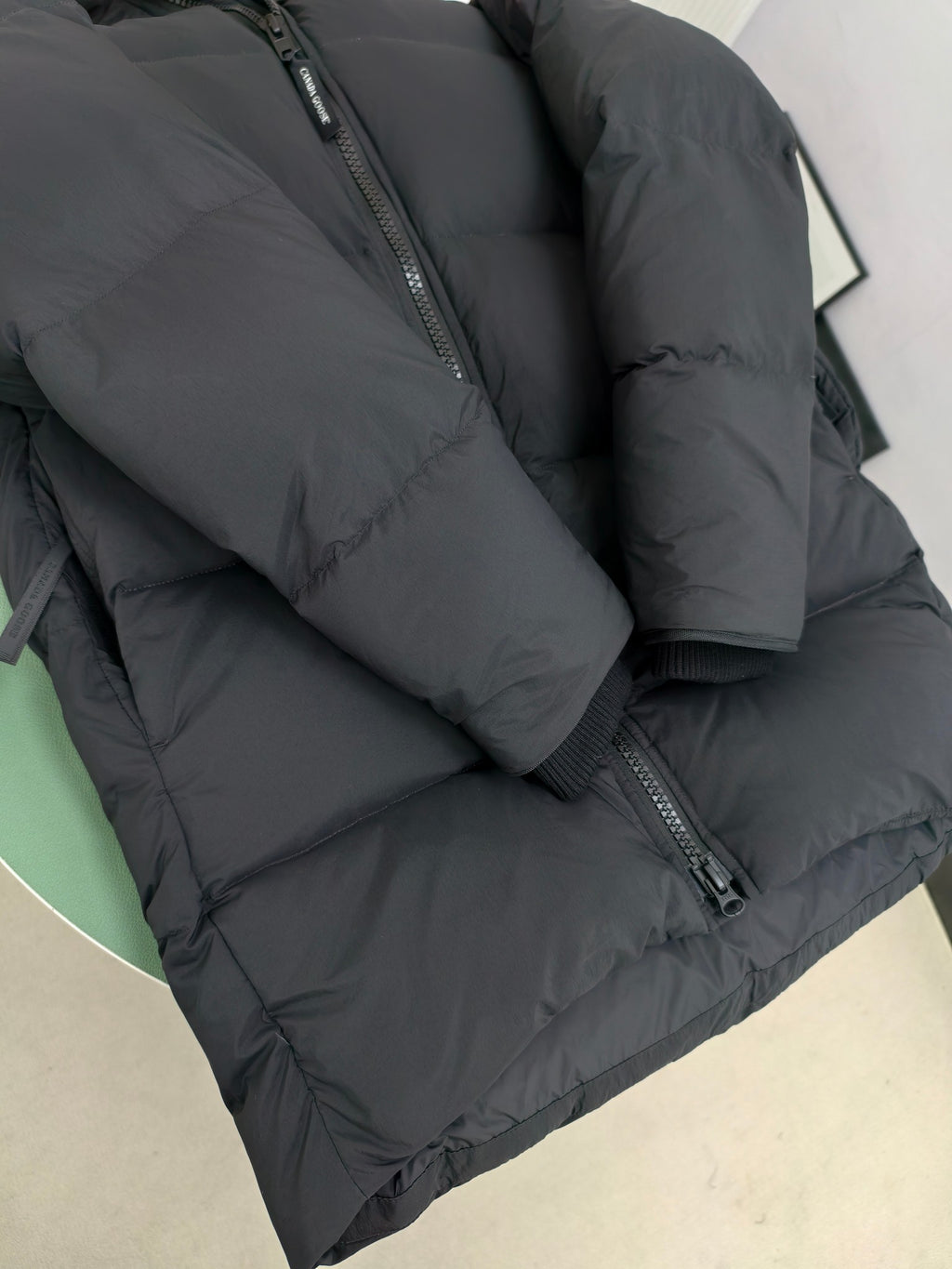 Canada Goose Hooded Puffer Jacket in Black with Matte Finish