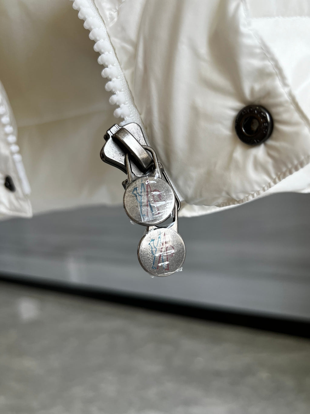Moncler Puffer Vest in White with Glossy Finish