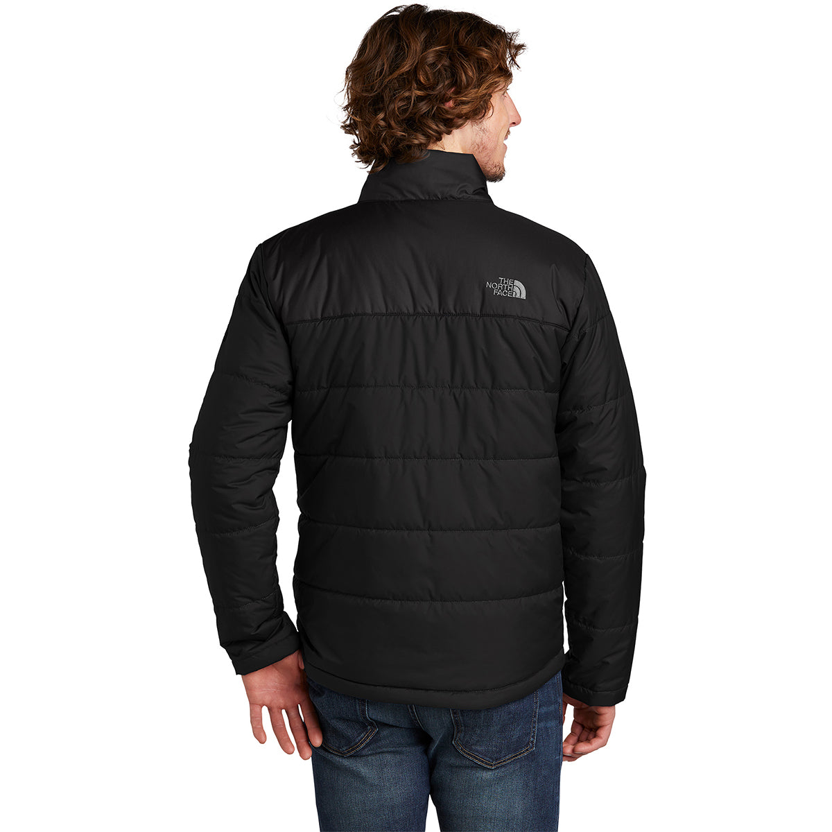 The North Face Black Horizontal-Quilted Stand-Collar Jacket