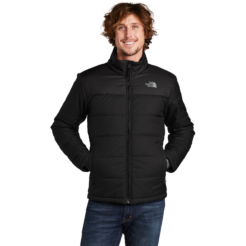 The North Face Black Horizontal-Quilted Stand-Collar Jacket