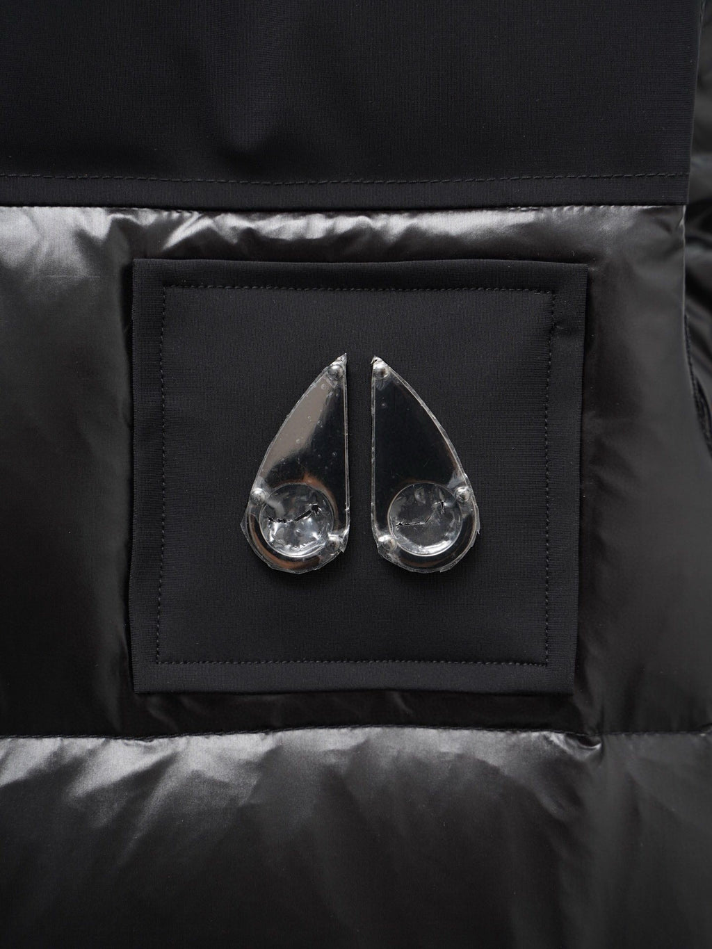 Moose Knuckles Puffer Vest in Black with Mixed-Finish Panels