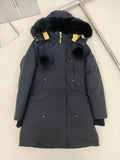 Moose Knuckles Charcoal Black-Trim Hooded Parka