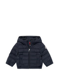 Moncler Navy Hooded Puffer Jacket with Tricolor Detail