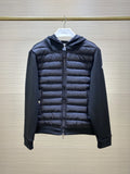 Moncler Black Hooded Hybrid Quilted Jacket
