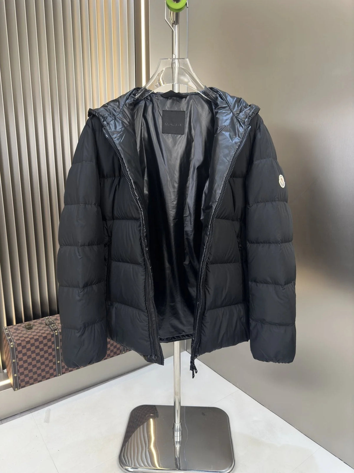 Moncler Black Quilted Zip-Up Puffer Jacket
