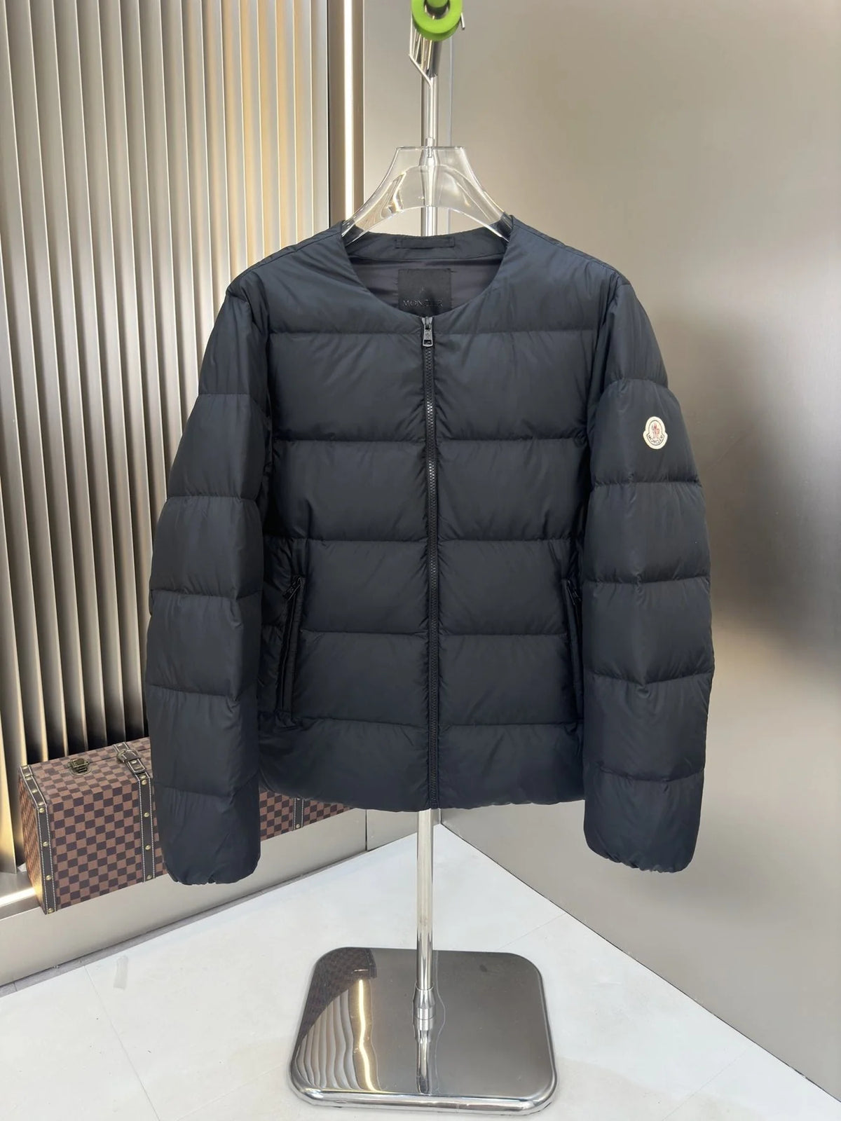 Moncler Black Quilted Zip-Up Puffer Jacket