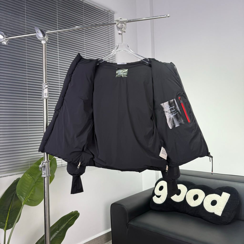 Moncler Black Graphic Hooded Puffer Jacket