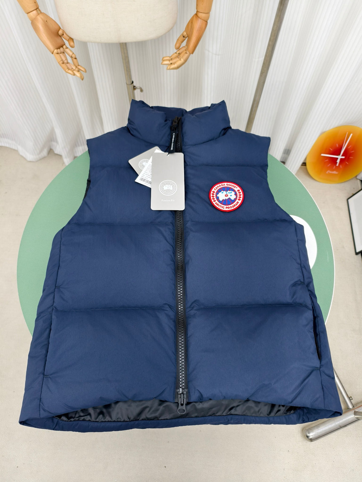 Canada Goose Navy Quilted Puffer Vest with Stand Collar