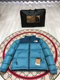 The North Face Teal and Navy Colorblock Puffer Jacket