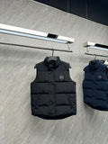 Canada Goose Puffer Vest in Black with Stand Collar and Tonal Logo