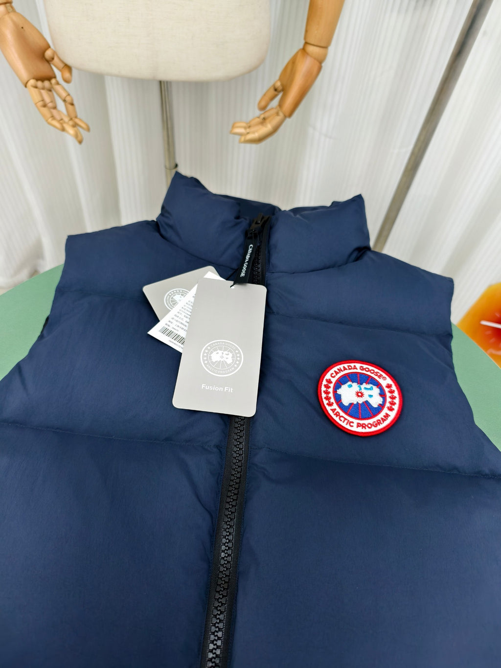 Canada Goose Navy Quilted Puffer Vest with Stand Collar