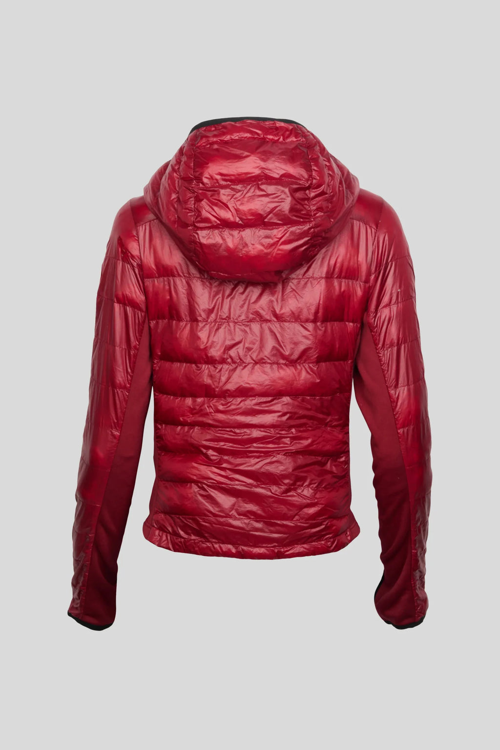 Canada Goose Hooded Puffer Jacket in Red with Glossy Finish