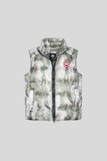 Canada Goose Puffer Vest in Gray Green and White with Abstract Print