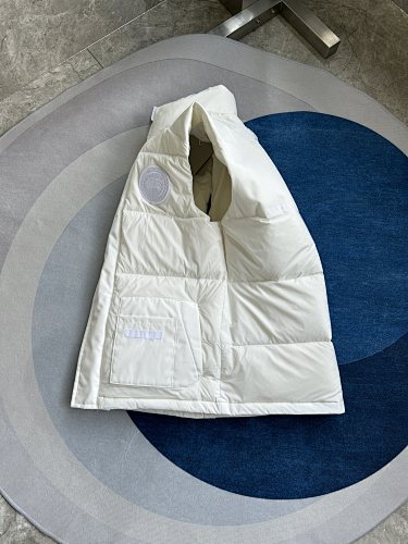 Canada Goose Puffer Vest in White with Stand Collar