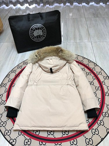 Canada Goose Off-White Plush-Trim Hooded Parka