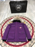 Canada Goose Purple Plush-Trim Hooded Parka