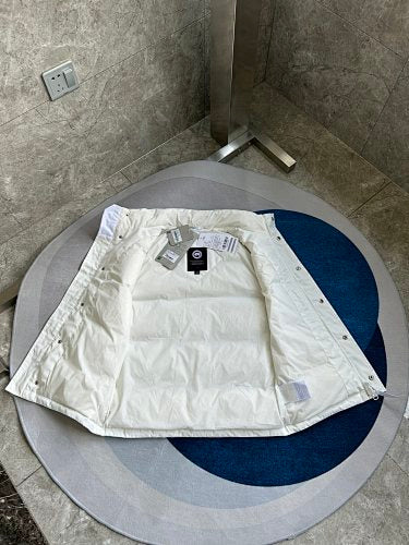Canada Goose Puffer Vest in White with Stand Collar