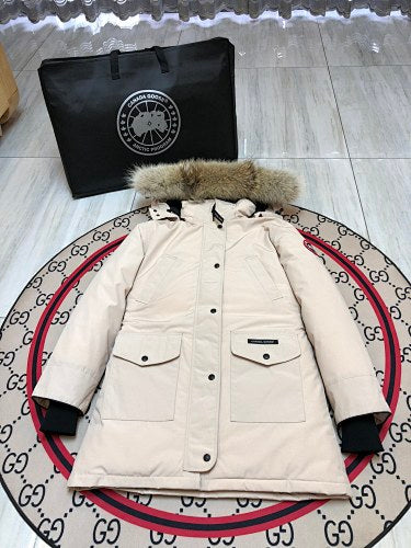 Canada Goose Off-White Plush-Trim Hooded Parka