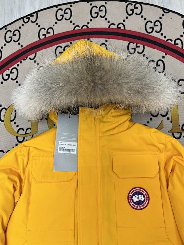 Canada Goose Yellow Plush-Trim Hooded Parka