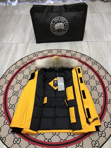Canada Goose Yellow Plush-Trim Hooded Parka