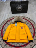 Canada Goose Yellow Plush-Trim Hooded Parka