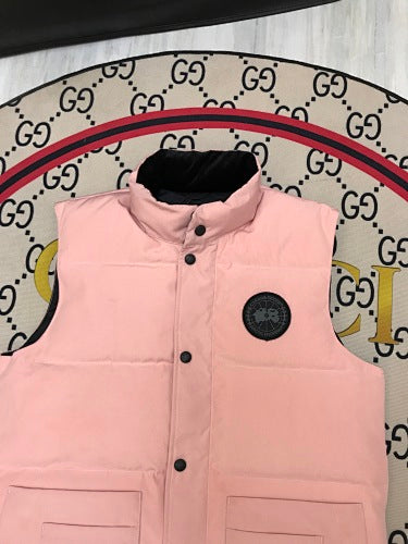 Canada Goose Puffer Vest in White with Stand Collar
