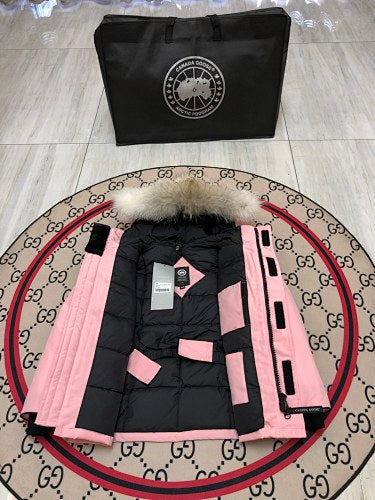 Canada Goose Light Pink Plush-Trim Hooded Parka
