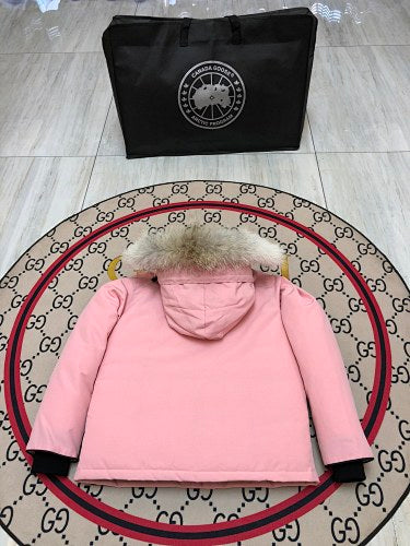 Canada Goose Light Pink Plush-Trim Hooded Parka