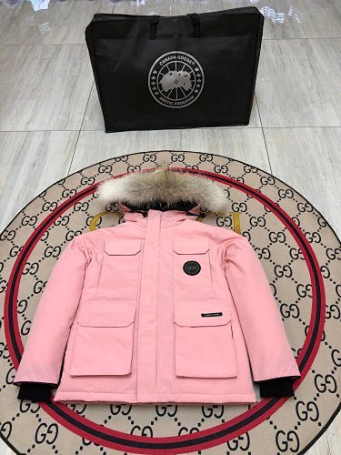 Canada Goose Light Pink Plush-Trim Hooded Parka