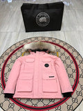Canada Goose Light Pink Plush-Trim Hooded Parka