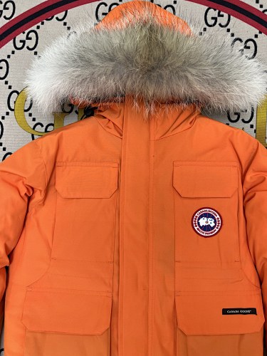 Canada Goose Orange Plush-Trim Hooded Parka