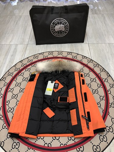 Canada Goose Orange Plush-Trim Hooded Parka